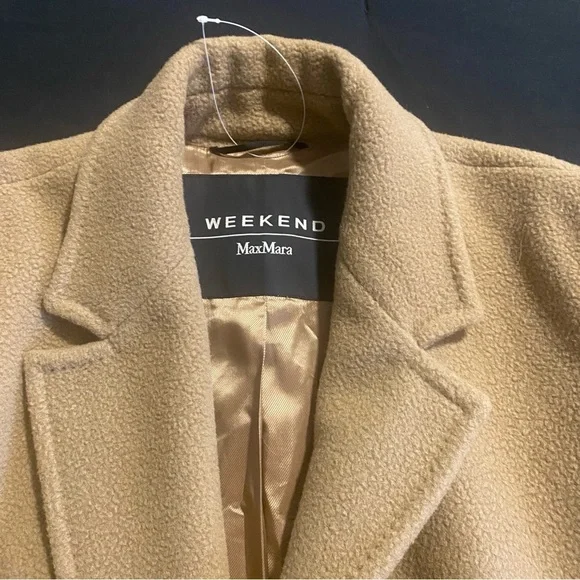 New W/Tags MAX MARA WEEKEND DOUBLE-BREASTED WOOL BROADCLOTH COAT - SIZE 12